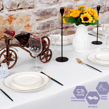 6er Packung weiße rechteckige Polyester-Tischdecke 153x320 cm für Hochzeit Party Bankett