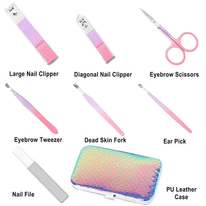 Maniküre Set Frauen Nagelknipser Reise Kit Glas Nagelfeile