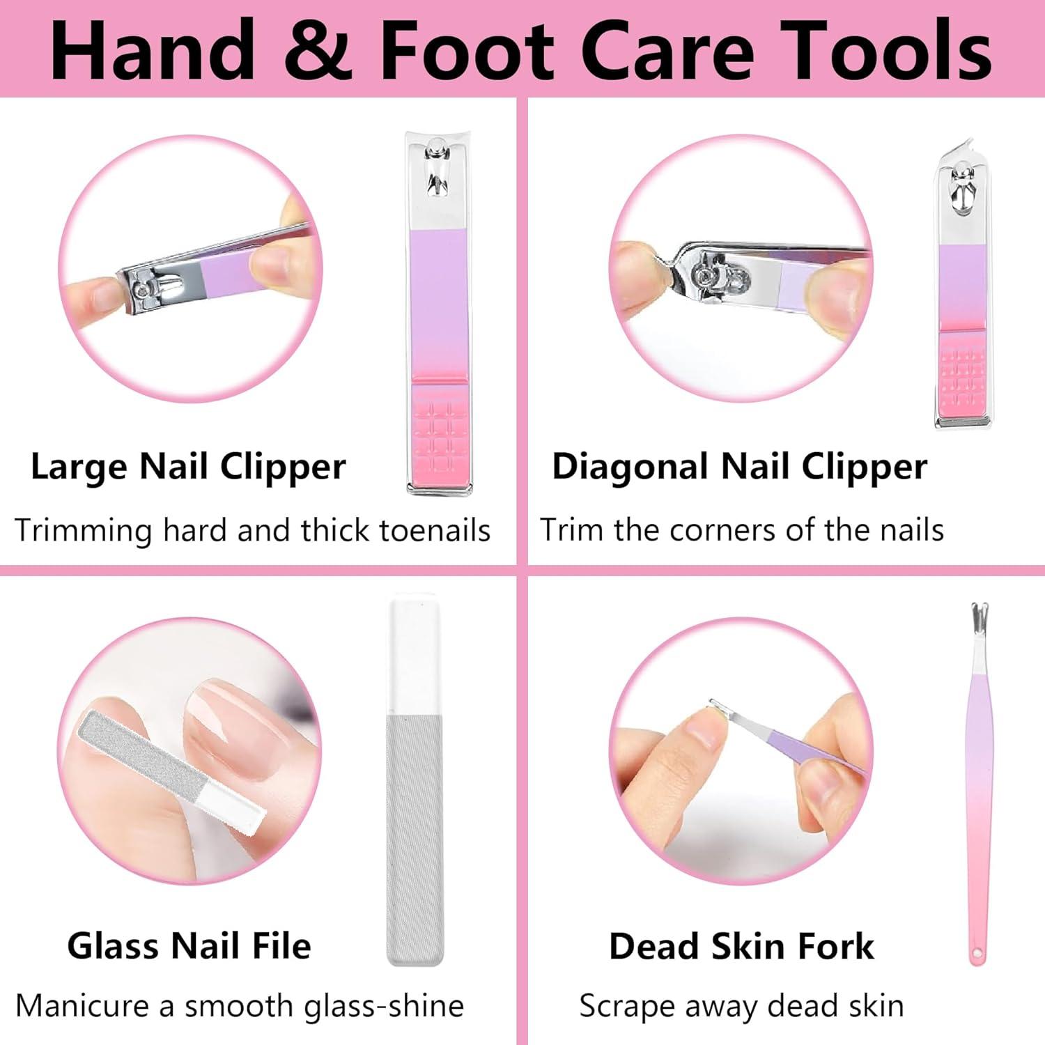 Maniküre Set mit Nano-Glas Nagelfeile und Edelstahl Nagelknipser
