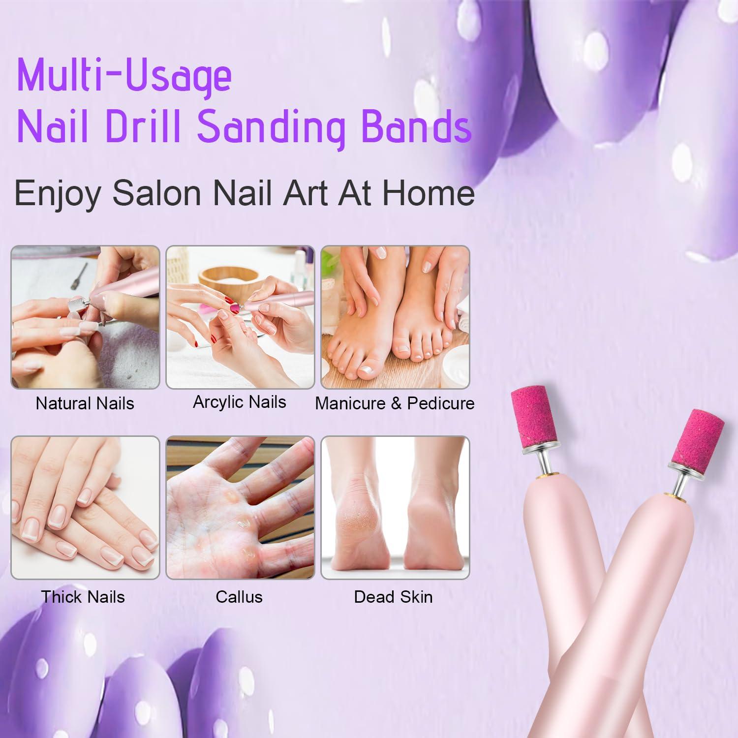 300 Stück Nagelfräser Schleifhülsen Set 100#180#240 Korn für Maniküre