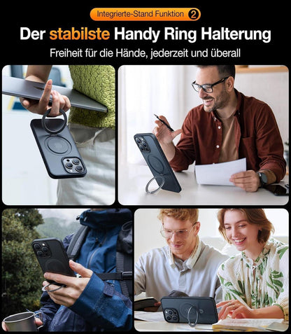 TORRAS Ostand iPhone 15 Pro Hülle MagSafe Militärschutz Schwarz