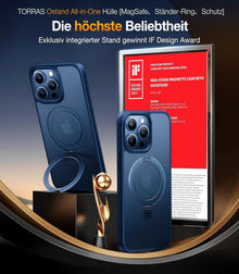 TORRAS Ostand iPhone 15 Pro Hülle MagSafe, Militärschutz