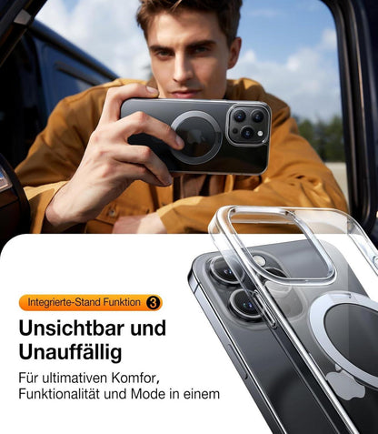 iPhone 15 Pro Hülle TORRAS Ostand MagSafe Militärschutz Unsichtbarer Ständer