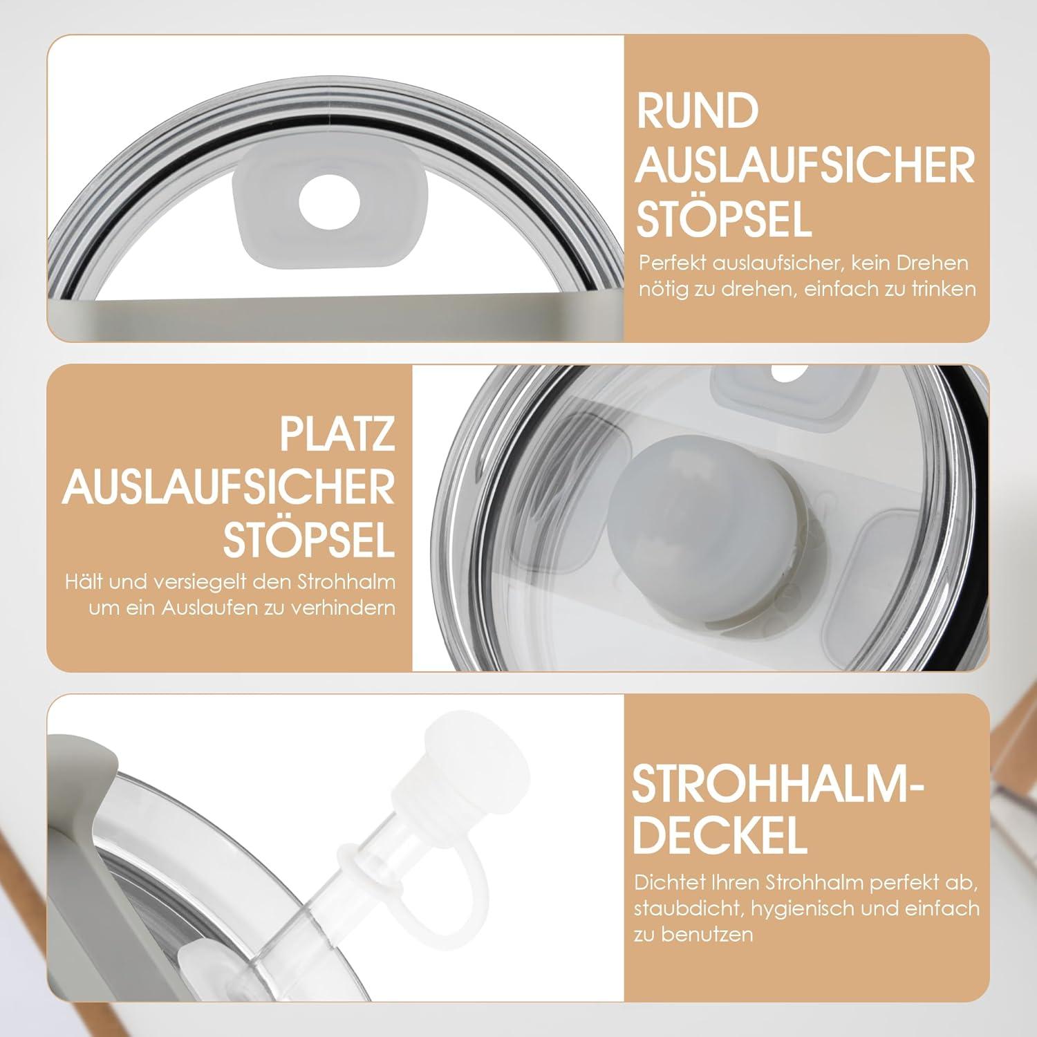Nearockle Silikon Stopper Set für Stanley Tumbler 30oz 40oz Transparent