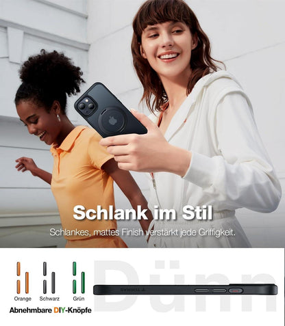 360° Magnetische Ring Ständer für iPhone 15 Hülle MagSafe Schwarz