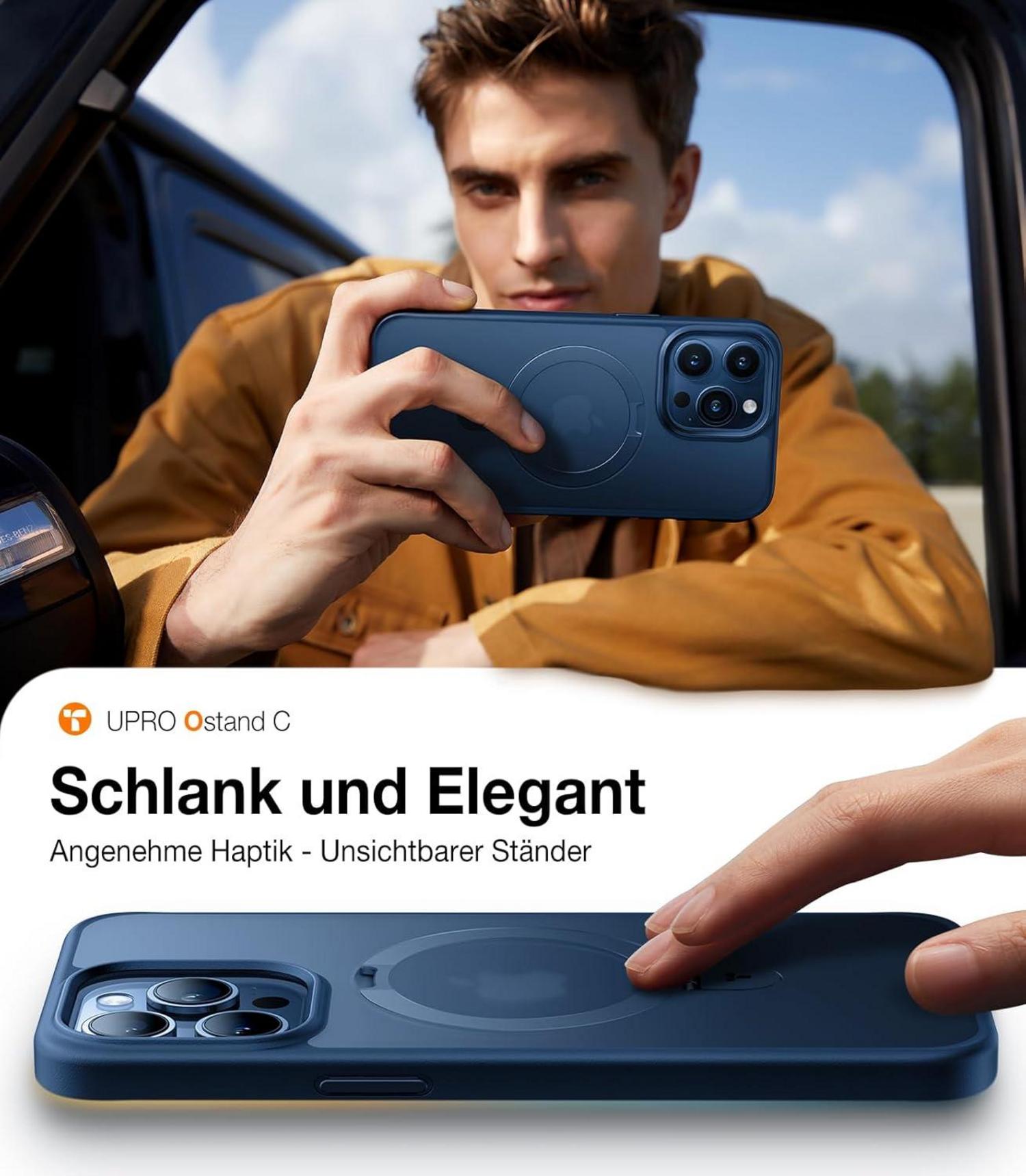 TORRAS Ostand iPhone 15 Pro Max Hülle MagSafe Schutz Blau