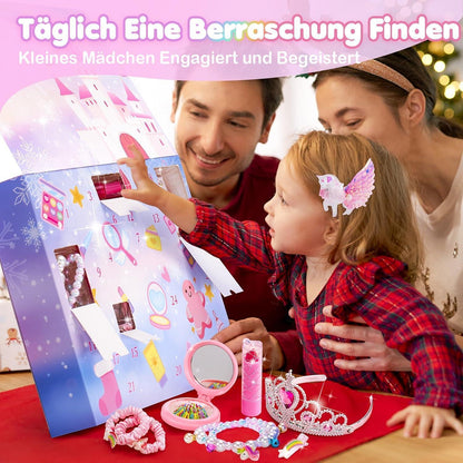 Makeup Adventskalender 2024 Mädchen 24 Tage Einhorn Schmuck