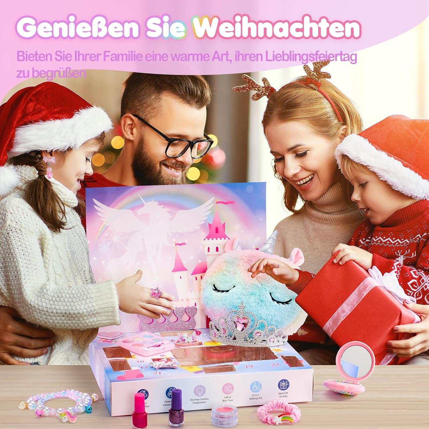 Makeup Adventskalender Mädchen 2024 Einhorn Weihnachten Geschenkset Kinder