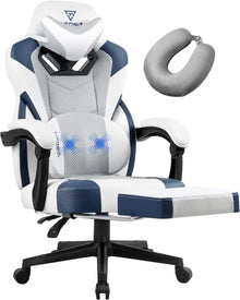 Ergonomischer Gaming Stuhl mit verstellbarer Rückenlehne, Fußstütze