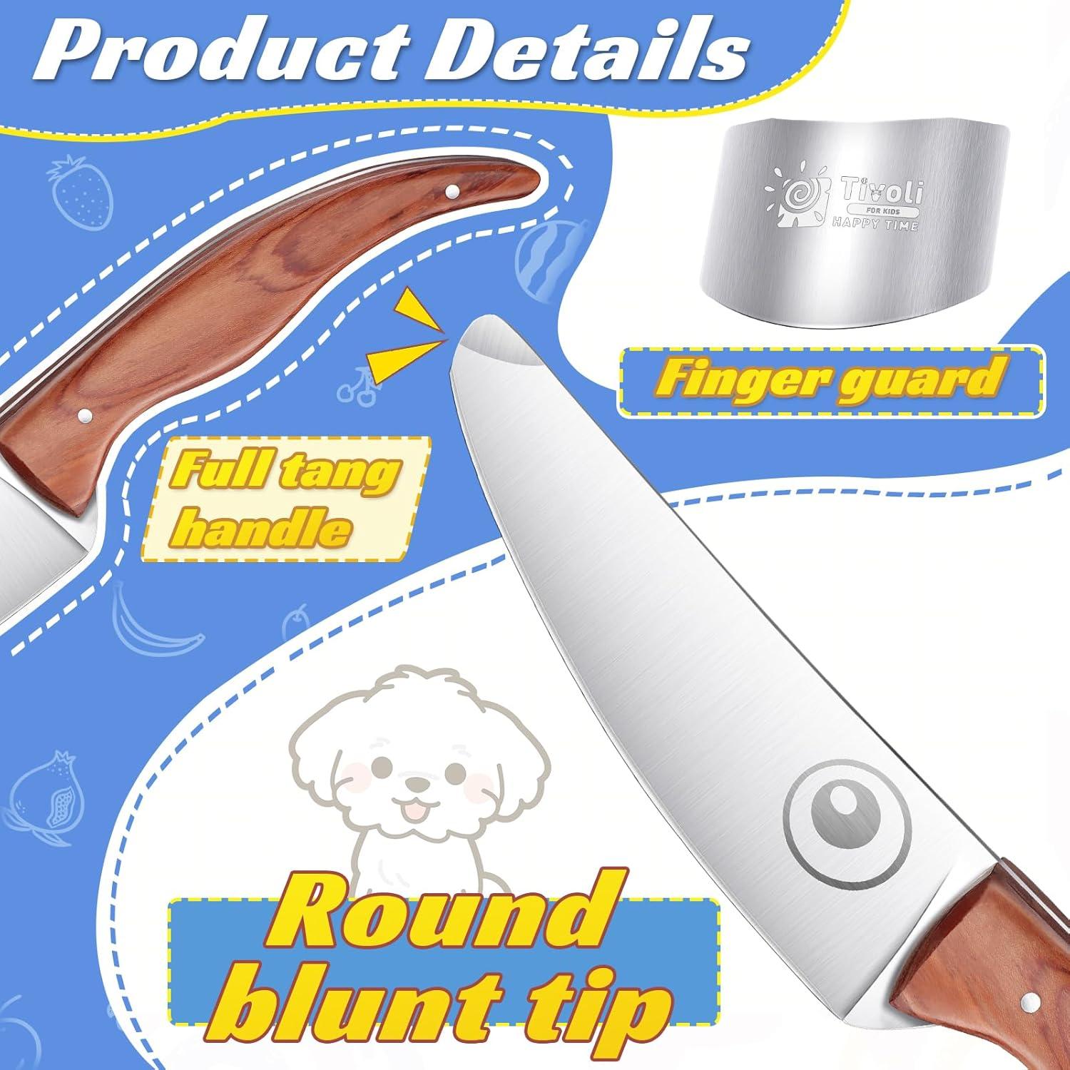 Kindermesser Set für Kinder mit Fingerschutz aus Edelstahl
