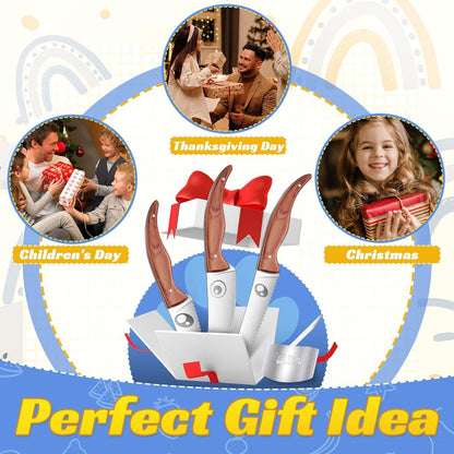 Kindermesser Set Premium 4-teilig Edelstahl Fingerschutz