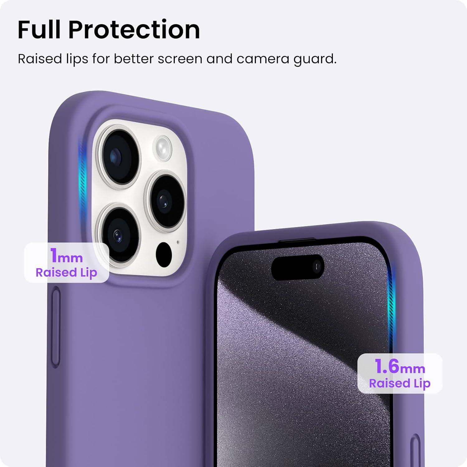 ORNARTO iPhone 15 Pro Max Hülle Silikon 6,7 Zoll - Kratzfeste Schutzhülle Violett