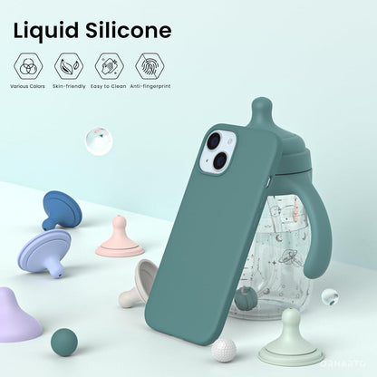 iPhone 15 Silikonhülle Ultradünn Flüssigsilikon Piniengrün