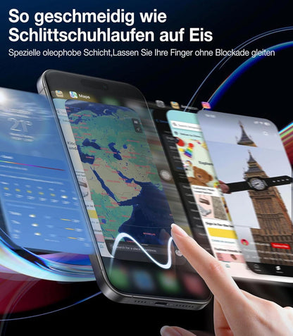 TORRAS Vollbildschutz für iPhone 15 Pro Panzerglas 9H+ 2er Set