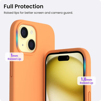 ORNARTO iPhone 15 Hülle Silikon 6,1 Zoll Flüssig, Kratzfest Stoßfest 2023 - Papaya