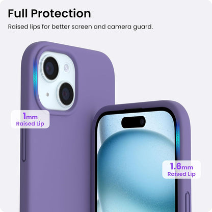 ORNARTO iPhone 15 Plus Hülle Silikon 6,7 Zoll Violett 2023