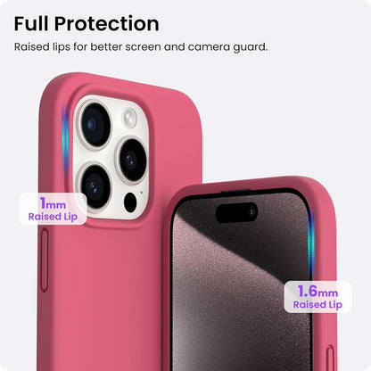 ORNARTO iPhone 15 Pro Max Hülle Silikon 6,7 Zoll Pfirsich Rot Schutzhülle 2023