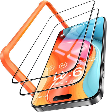TORRAS iPhone 15 Pro Panzerglas 9H+ Full Screen 2er Pack