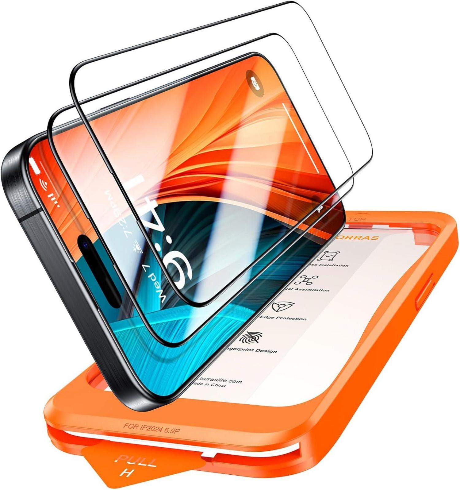Panzerglas Schutzglas iPhone 15 Pro Max 2 Stück