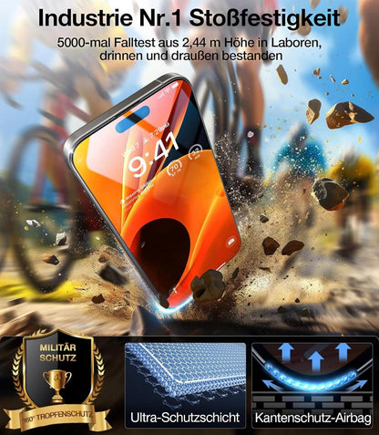 Panzerglas Schutzglas iPhone 15 Pro Max 2 Stück