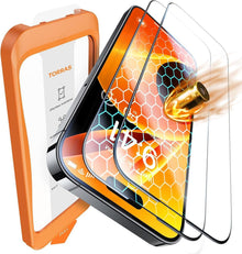 TORRAS Panzerglas Schutzfolie 2 Stück für iPhone 14 Pro Max 15 Plus