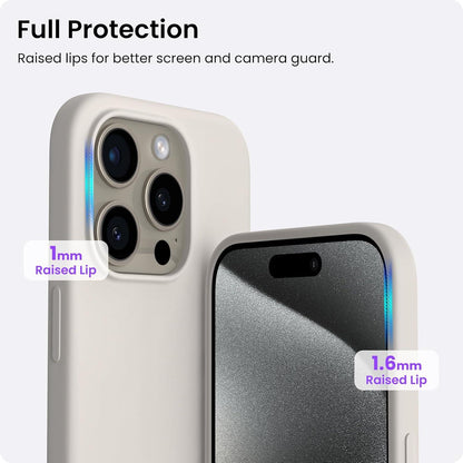 ORNARTO iPhone 15 Pro Max Hülle Silikon 6,7 Zoll Kratzfest - Titan Natur