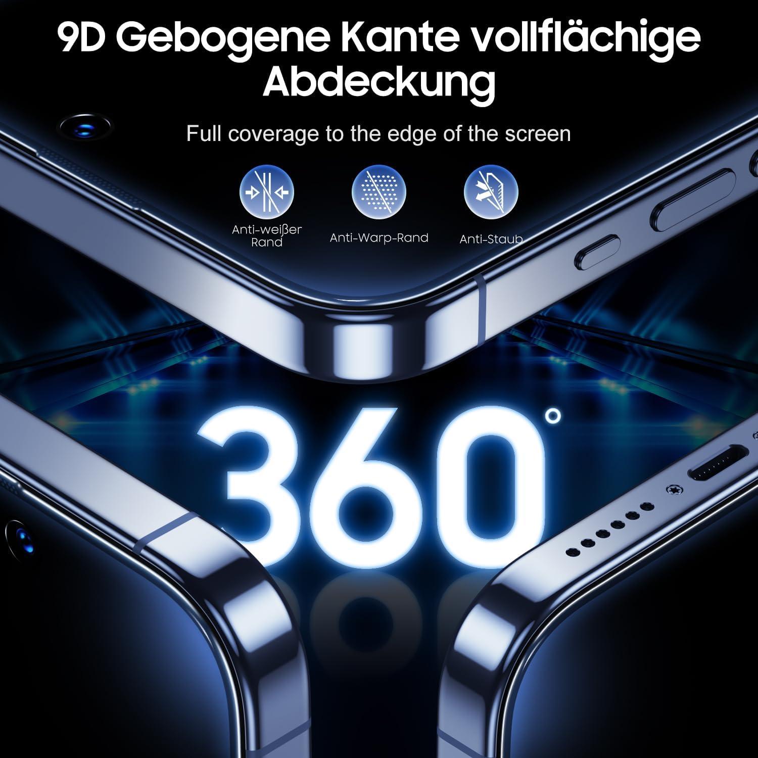 UniqueMe iPhone 15 Pro Max Panzerglas Sichtschutz 2 Stück - Bruchsicher Militärniveau Anti-Kratzer Anti Spy Folie
