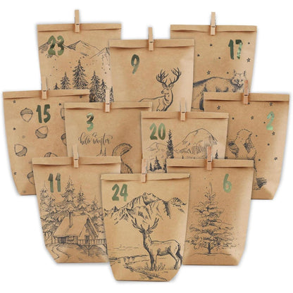 Adventskalender zum Befüllen 24 Weihnachtskalender Tüten