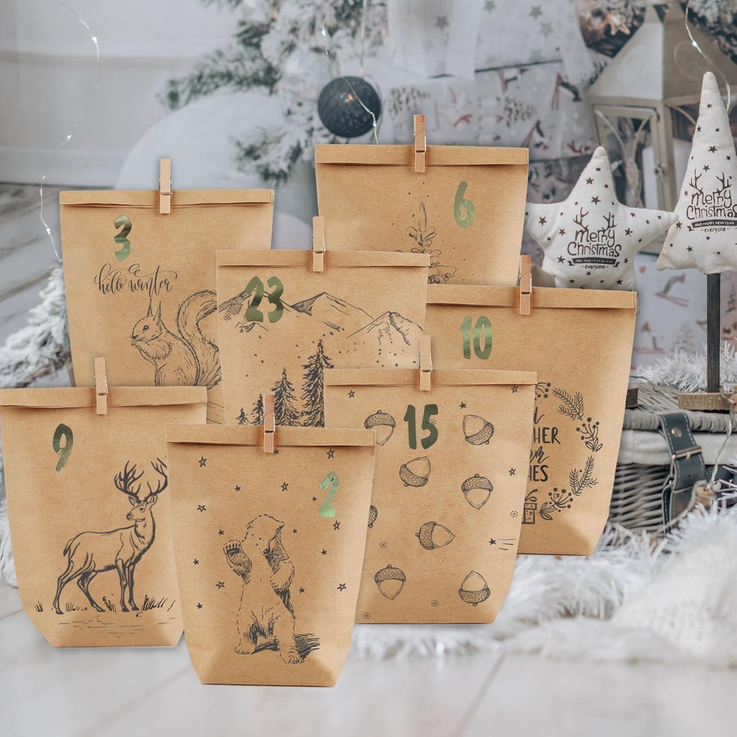 Adventskalender zum Befüllen 24 Weihnachtskalender Tüten