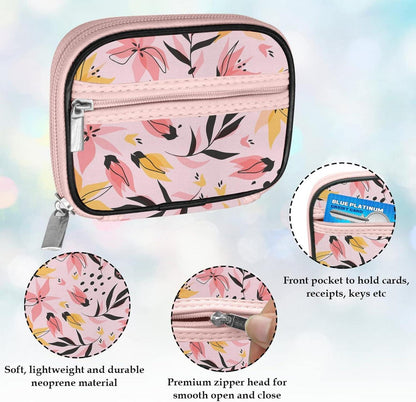 Tablettenbox 7 Tage Medikamentenbox Reißverschluss Stofftasche - Rosa