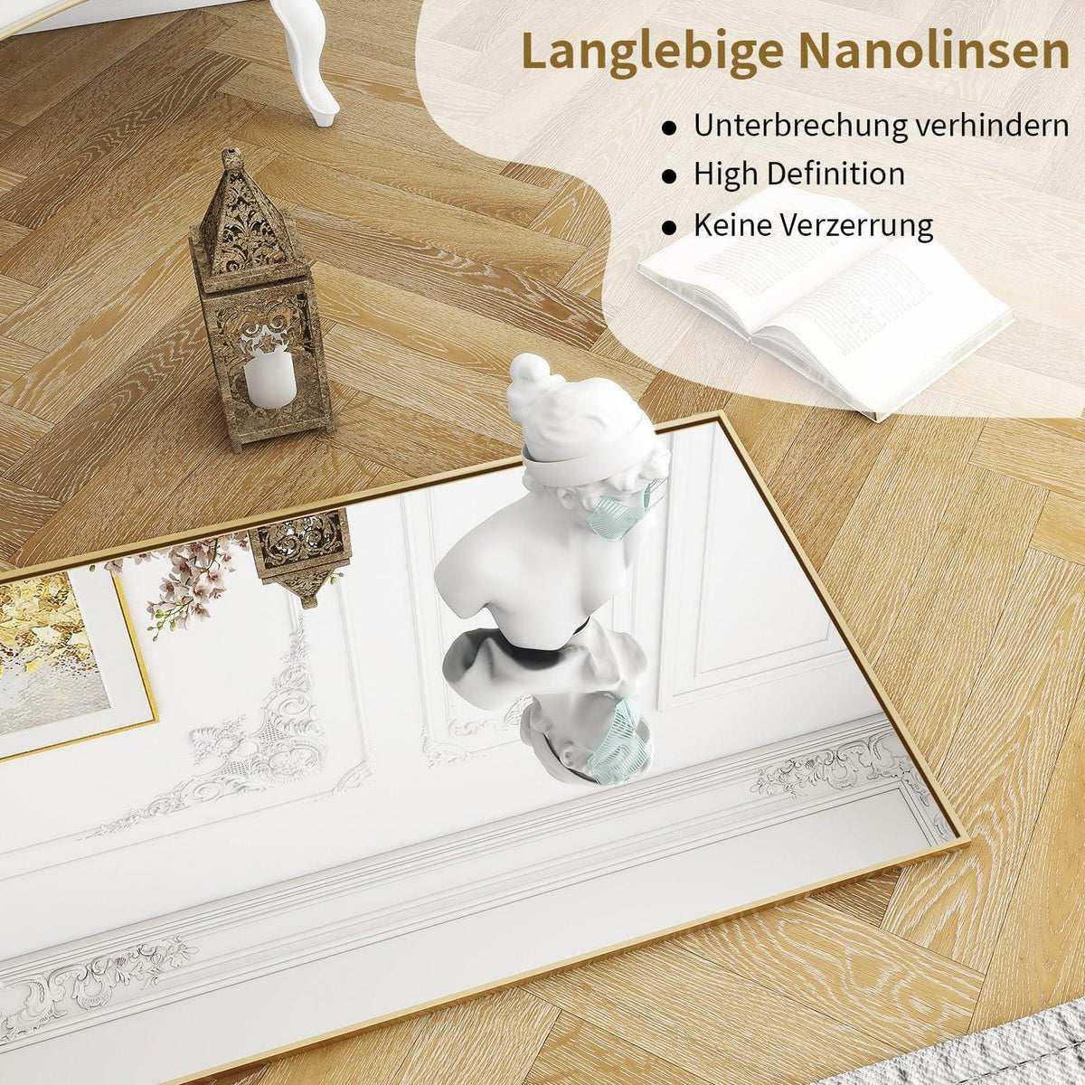 Ganzkörperspiegel Standspiegel Gold | 163x53cm, Minimalistisch