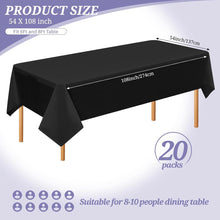 20er Packung Schwarze Einweg-Tischdecken 137cm x 274cm