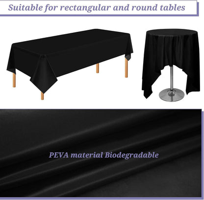 20er Pack Schwarz Einweg-Tischdecken 137x274cm PEVA Premium Qualität