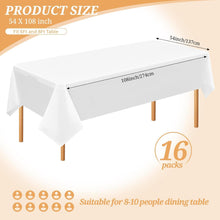 16er Packung Weiße Einweg-Tischdecken 137 cm x 274 cm