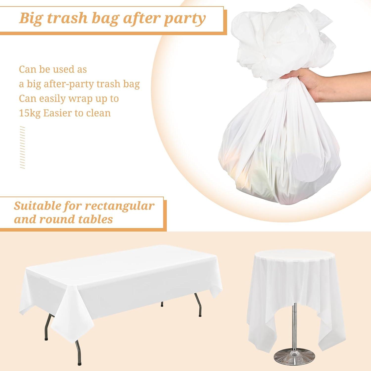 16er Packung Weiße Einweg-Tischdecken 137x274cm Premium Qualität