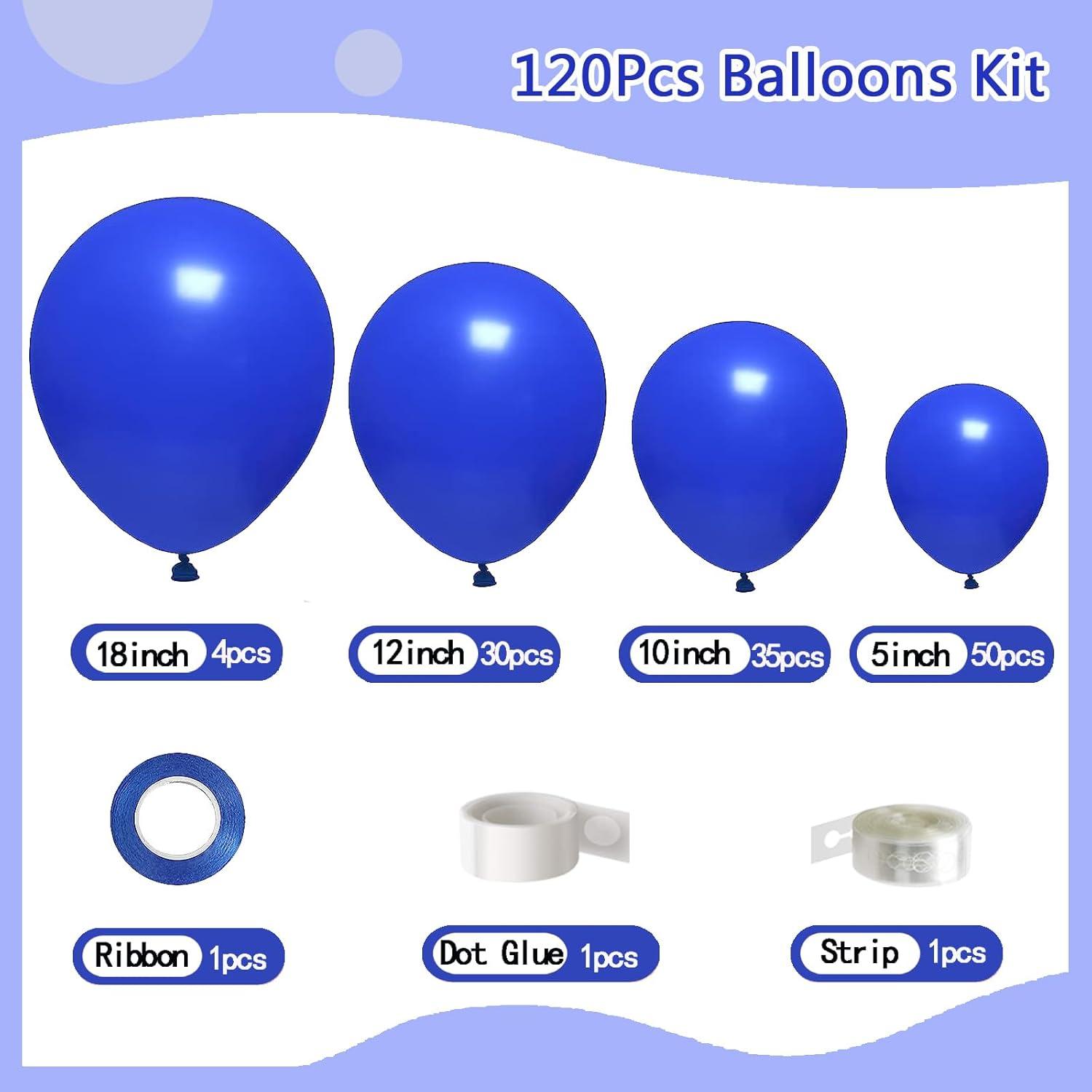 120 Stück Luftballons Blau Ballon Girlande Set 18 12 10 5
