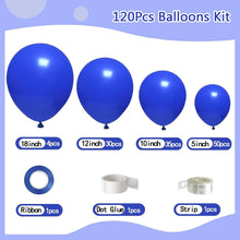 120 Stück Luftballons Blau Ballon Girlande Set 18 12 10 5