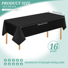 16er Packung Schwarze Einweg-Tischdecken 137x274cm Premium