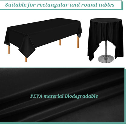 16er Packung Einweg-Tischdecken Schwarz 137x274cm Premium Qualität wasserdicht für Geburtstag Party Hochzeit Grillsaison