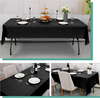 16er Packung Einweg-Tischdecken Schwarz PEVA 137x274cm wasserdicht für Party