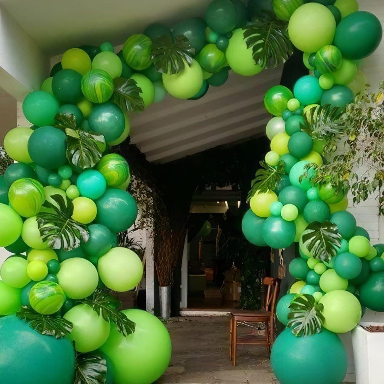 Luftballons Set Grün 120 Stück 18 12 10 5 Zoll für Geburtstag Hochzeit