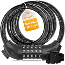 BOLEi Fahrradschloss mit Zahlencode 12mm 120CM Wasserdichtes