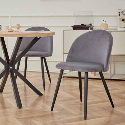 Samt Esszimmerstuhl Set (2/4/6) Grau – Modern & Komfortabel