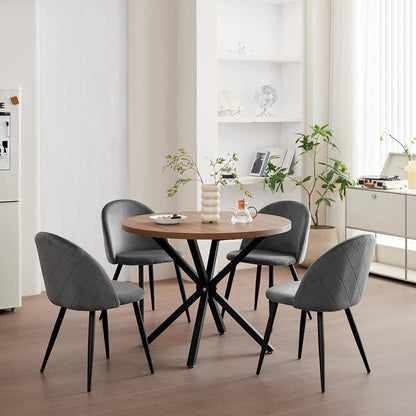 Samt Esszimmerstuhl Set (2/4/6) – Grau