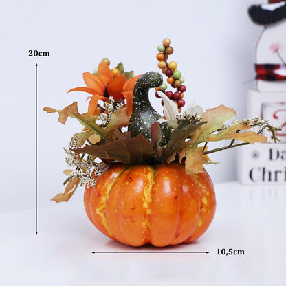 Künstliche Kürbis-Deko mit Sonnenblume, Tischdekoration