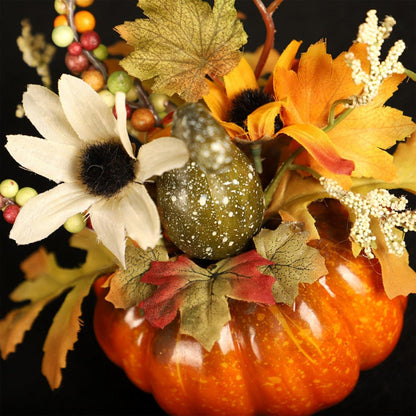 Künstliche Kürbis Dekoration Halloween Thanksgiving 20cm rot-grün