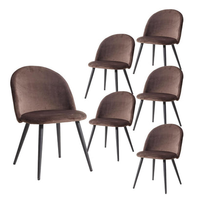 Samt Esszimmerstuhl Set (2/4/6) Braun – Modern & Komfortabel