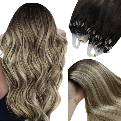 Echthaar Balayage Extensions Braun Blond 55cm