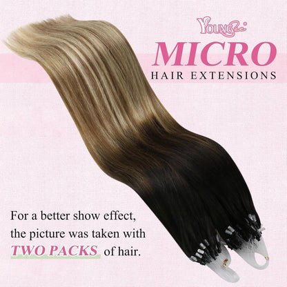 Echthaar Balayage Extensions Braun Blond 55cm