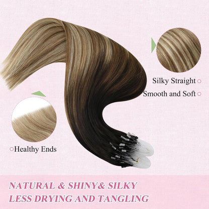 Echthaar Balayage Extensions Braun Blond 55cm